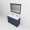 thumbnail image 6 of Dukes 48 in W Navy Blue Double Vanity, Carrara Marble Top, Faucet Set, and 46 in Mirror, 6 of 10