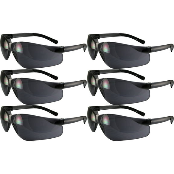 Global Vision Lot of 6 Pair Turbojet Smoke Lens Safety Glasses Sunglasses Z87.1