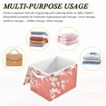 thumbnail image 7 of Foldable Fabric Storage Bin With Handle Collapsible Basket Box Storage With Lid Organizer White Cherry Blossoms, 7 of 7