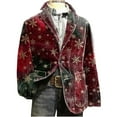 thumbnail image 3 of Tqyyweavej Men's Christmas Blazer Xmas Theme Party V-neck Corduroy Suit Fall Ugly Jacket Christmas Gifts for Men, Size S to 4XL, 3 of 8