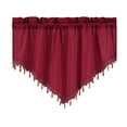 thumbnail image 2 of Btomtd Window Curtains Valance Short Curtains Solid Colour Curtains for Kitchen Living Room Bedroom Kitchen Curtains Small Curtains Through Rod Curtains, 23.62x51.18 inch, Red, 2 of 7