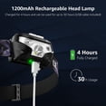 thumbnail image 3 of Lighting Ever Linterna frontal LED recargable, 2 paquetes, lámpara frontal superbrillante con 5 modos para equipos esenciales de camping y senderismo, linterna frontal impermeable IPX4 con luz roja, c, 3 of 5