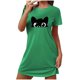 thumbnail image 2 of Camisón corto de talla grande para mujer, camisón de manga corta con estampado de pecho a la moda, camisón para mujer, 2 of 5
