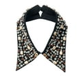 thumbnail image 3 of Women's Detachable Shirt Collar, Bling Rhinestone Elegant Collar Accessory, Fashionable False Collar for Sweaters, Dresses, Party, Wedding, Date Night and Formal Outfits-Black, 3 of 8