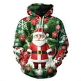 thumbnail image 4 of Casual Men's Green 3D Print Hooded Sweatshirt - Size 2XL for Comfortable Wear, 4 of 4
