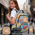 thumbnail image 2 of Aplkyhs Cute Capybara School Backpack Set of 4 with Lunch Bag Pen Bag Set Bottle Sleeve for Girls Boys Multifunctional Pencil Case Suitable for Elementary Middle School High, 2 of 7