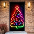 thumbnail image 6 of Hometravel Fluorescent Christmas Tree Door Curtain, Glowing Holiday Party Entrance Decor, Light-Up Front Door Porch Display for Seasonal Celebration, 6 of 6
