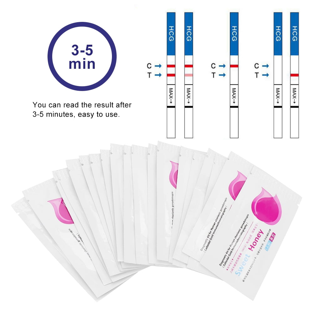 Tira de Prueba de Embarazo 20 Unidades de Prueba de Embarazo Temprana HCG en Orina Resultado de Alta Sensibilidad para la Salud de las Mujeres Prueba de Embarazo Temprana Co Saludable Crtynell