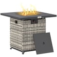 thumbnail image 1 of Outsunny Propane Fire Pit Table, Rattan Gas Fire Pit Table, Mixed Grey, 1 of 10