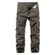 thumbnail image 1 of Pantalones largos para hombre, lavados con agua, para exteriores, informales, con bolsillo, cremallera sólida, rectos, de trabajo, 1 of 2