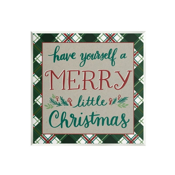 Merry Little Christmas Plaid Holiday Holiday Graphic Art Unframed Art Print Wall Art