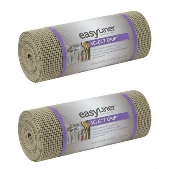 Duck 1100731 Select Grip Easy Non-Adhesive 12 in. x 20 ft. Shelf Liner, Brownstone, 2 Count