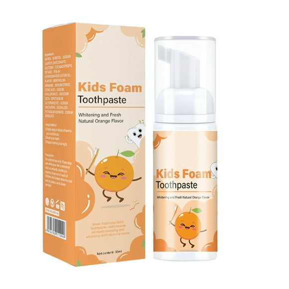 LILELIS Foam Toothpaste Kids Foam Toothpaste For U Shaped Toothbrush Natural Formula Fluoride Children Foaming Toothpaste For 3 Years And Older Natural Toothpaste without Fluoride Toothpaste 5%
