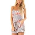 thumbnail image 4 of SuoKom Jumpsuits For Womens Floral Printed Pocket Strapless Playsuits Short Jumpsuit Rompers Vacation Outfits For Women On Clearance, 4 of 7