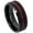 Red, variant on Black Plated Tungsten Red Grooved Center Eternity Ring Size 12