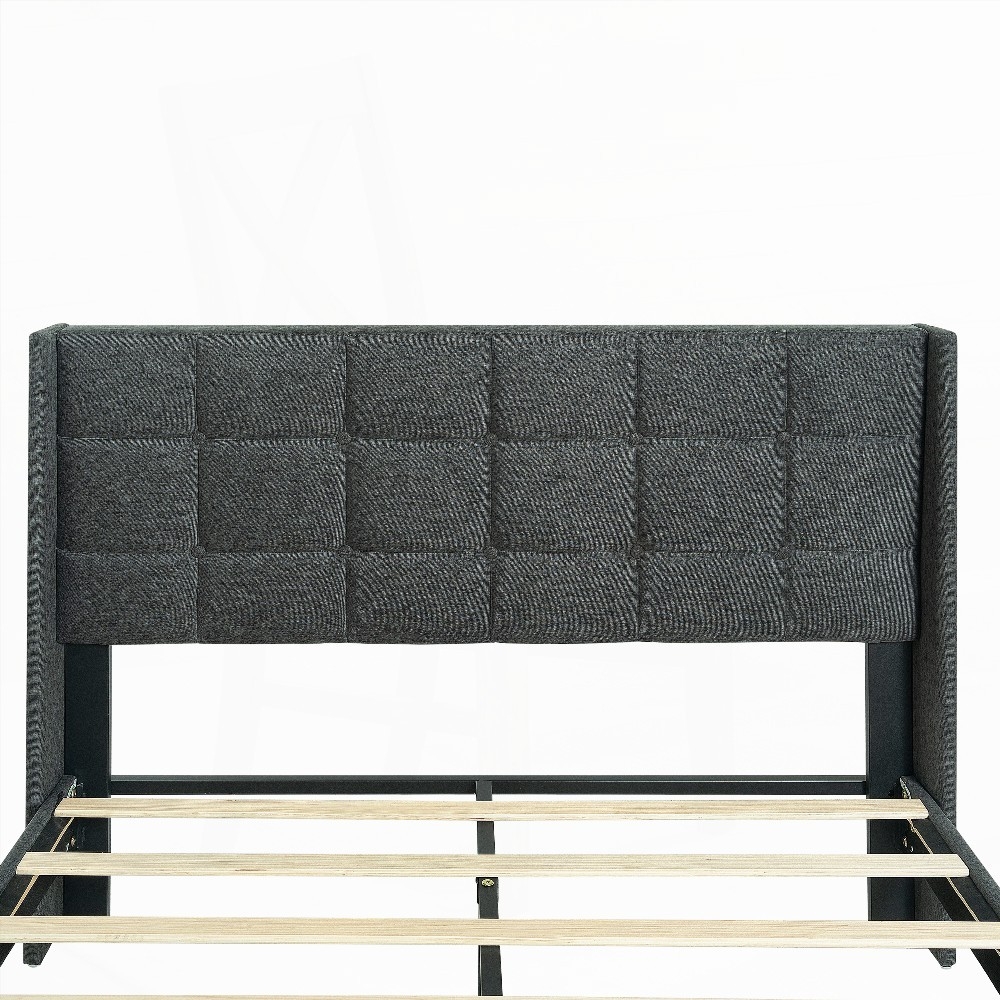 Modern Upholstered Queen Bed Frame with Key Features | Easy Assembly, No Box Spring