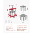thumbnail image 5 of KFFKFF 0.8 Gal/3L Fruit Wine Press Stainless Steel Basket Wine Making Press Cider Apple Grape Crusher Juice Maker Tool, 5 of 10