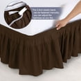 thumbnail image 5 of Unique Bargains 16" Drop Elastic Ruffles Brushed Bed Skirt Full Brown, 5 of 8