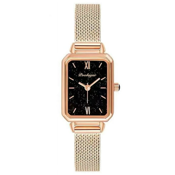 POEDAGAR Women Watches Japan Quartz Movement High Quality Waterproof Ladies Watch Stainless Steel Mesh Rose Gold Simple Clock