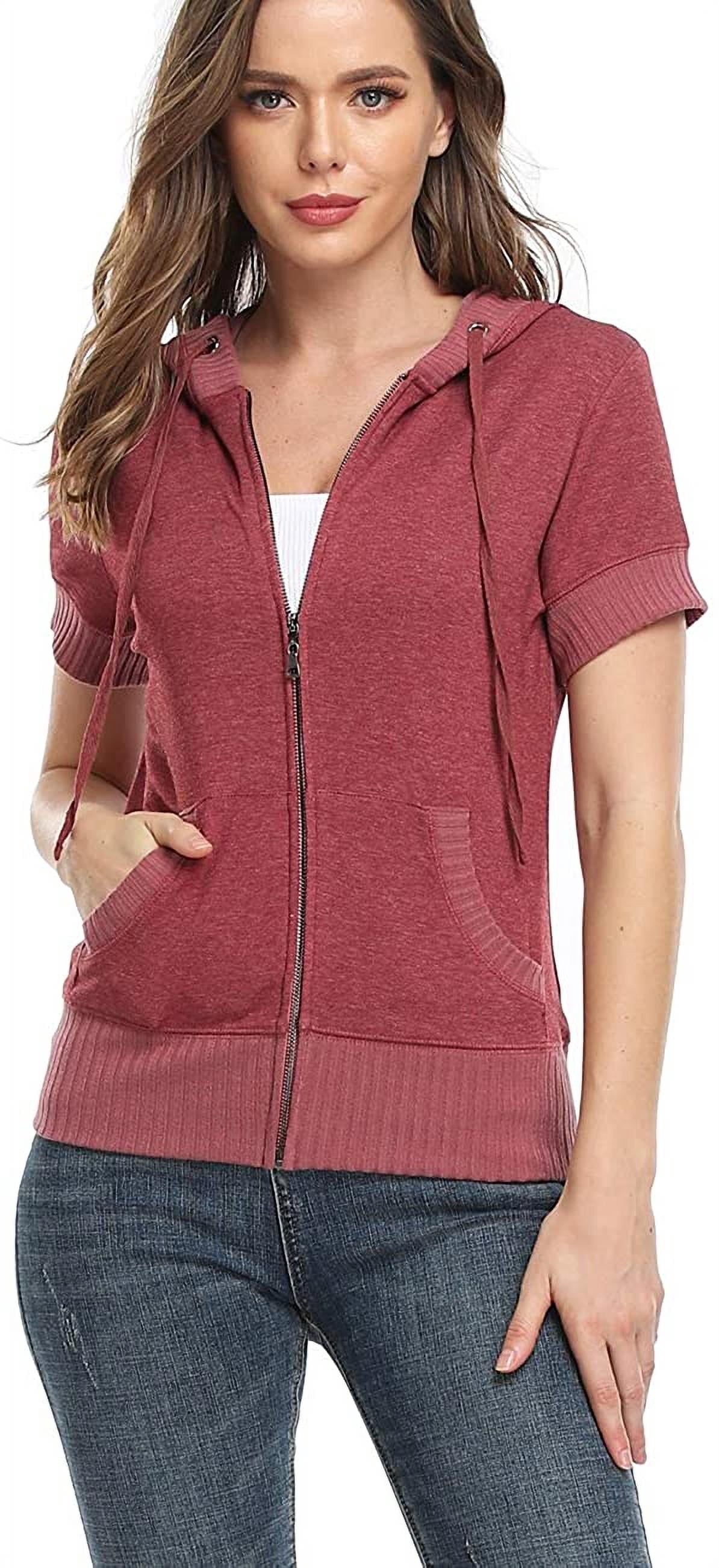 MISS MOLY Women's Short Sleeve Hoodie 