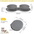 thumbnail image 5 of Cuencos para perros, comedero de viaje plegable de silicona para mascotas, a prueba de asfixia y escupitajos, 2 cuencos combinados para comida para perros y gatos, 5 of 5