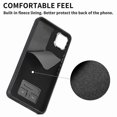 thumbnail image 3 of Funda para Samsung Galaxy A03 de 164 mm con anillo de cuero con textura de piel galvanizada y tarjetero (negro), 3 of 5