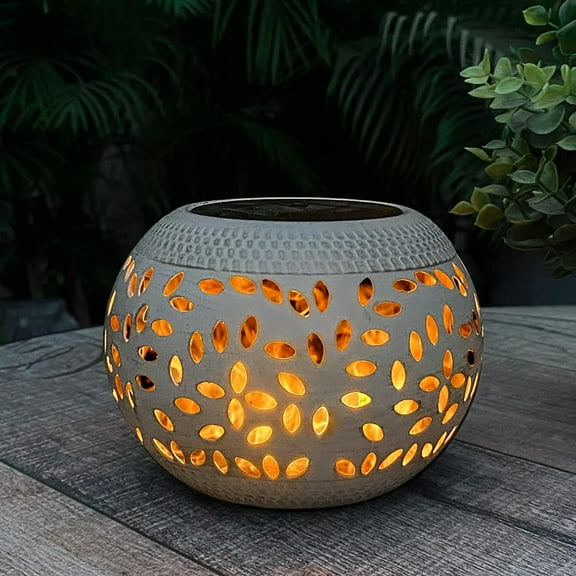 White Solar Flame Light, Vintage LED, Waterproof indoor Outdoor Lamp for Patio/Garden, 1-Pack