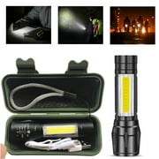 Portable Super Bright LED Flashlight Tactical USB Rechargeable Zoomable Torch Lamp for Fishing Camping Bicycle