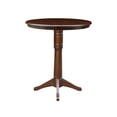 thumbnail image 5 of International Concepts 3-Piece Solid Wood Bar Height Dining Set with 36" Round Top Pedestal Table and 2 Slat Back Stools, Espresso, 5 of 9