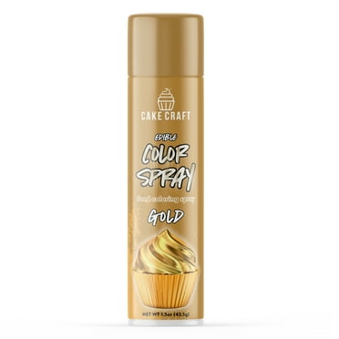 Cake Craft Edible Gold Color Spray – 1.5oz Can | Edible Metallic Food Spray for Cakes, Cupcakes, Cookies & More | Made in the USA | Adds Instant Shimmer & Shine