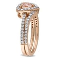 thumbnail image 3 of Everly Women's Morganite 10k Rose Gold Bridal Set, 3 of 7