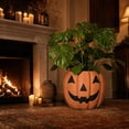 thumbnail image 4 of Halloween Pumpkin Planter Outdoor Large Jack O Pumpkin Resin Flower Pot 11.4x9.4 Inch Halloween Pumpkins Plant Pots for Indoors Outdoors Home Garden Patio Entryway Decorations, 4 of 6