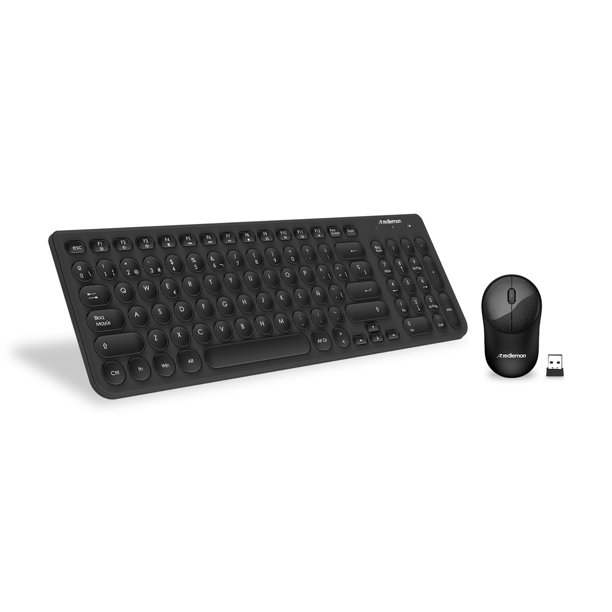 Teclado y Mouse Inalámbricos Redlemon con Receptor USB Compatible