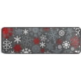 thumbnail image 5 of SKYSONIC 2X6 Feet Vintage Christmas Snowflakes Runner Rug with Rubber Backing, White Red Non Slip Entryway Rug Runner Washable Soft Area Rug Carpet for Hallway Bedroom Kitchen Decor, 5 of 6