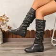 thumbnail image 7 of Bnwani Knee High Boots Women New Winter Fashion Flat High Knee-High Versatile Casual Boot Brown Size 6.5, 7 of 7