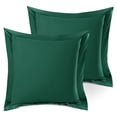 thumbnail image 2 of (2 pack) Nestl Pillow Sham Set of 2, Premium 1800 Series Double Brushed Bed Pillow Cases, Hunter Green, Euro 18" X 18", 2 of 6