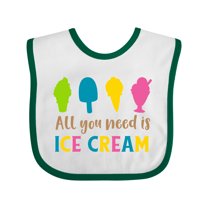 Inktastic All You Need is Ice Cream, Ice Cream Cone, Sundae Boys or Girls Baby Bib