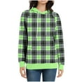 thumbnail image 4 of Ounisa Women's 2025 Fall Long Sleeve Hoodie Plaid Pullover Sweatshirt Lightweight Casual Tops Blouse, 4 of 6