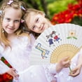 thumbnail image 6 of CARRFA 10PCS Paper Folding Hand Fans, 8.3 Inch Bamboo Handheld Craft Paper Fans for Weddings, Bridal Shower, Birthday, Party Favors DIY Decoration Photography Props (White), 6 of 10