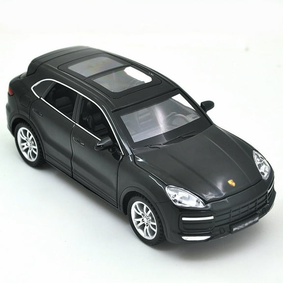 The 1:32 scale is suitable for Porsche Cayenne alloy die-cast car models, equipped with opening doors, lights, sound and spring-back function. Boys' toy cars, children's birthday gift toy cars.