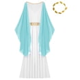 thumbnail image 6 of YiZYiF Womens Greek Goddness Costume Ancient Greece Queen Gold Trim Toga Dress for Halloween Cosplay Light Blue-A L, 6 of 7