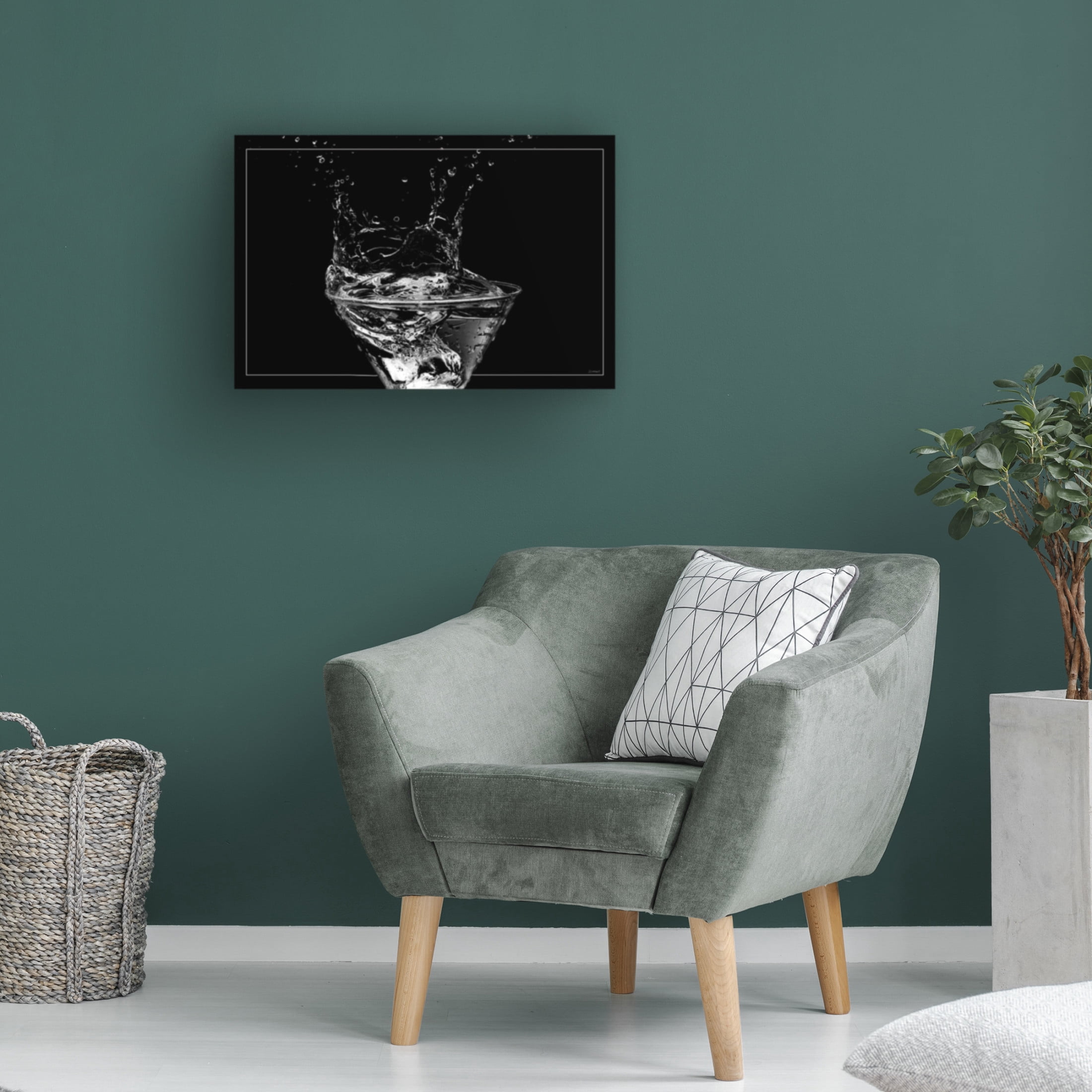 Canvas Wall Art - Gordon Semmens 'Martini Splash 13' Wall Art for Living Room, Bedroom, or Office Décor by Trademark Fine Art - 19 x 12 Inches