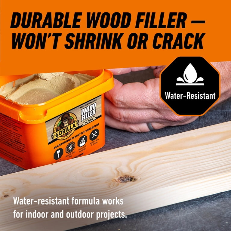 Gorilla Wood Filler Natural Finish, 16 Ounce photo 7