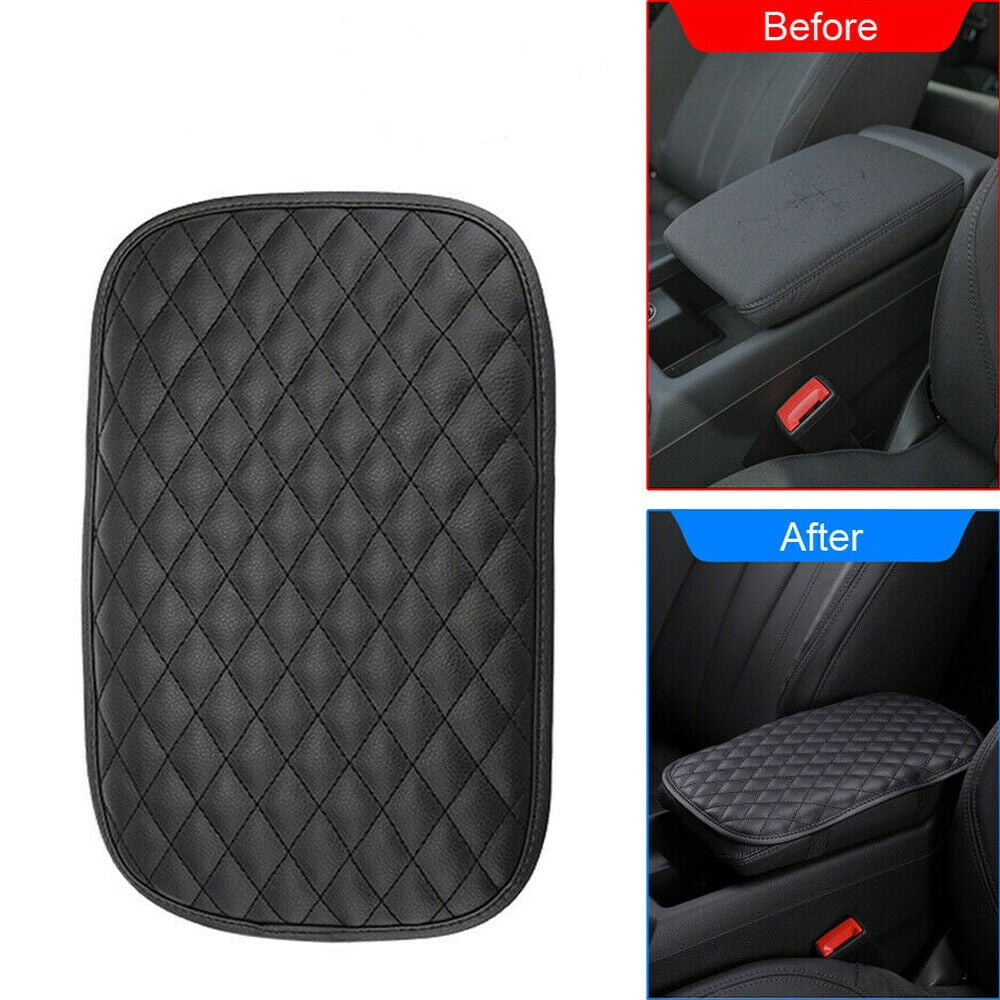 Car SUV Beige PU Center Box Armrest Console Soft Pad Cushion Cover Durable Wear