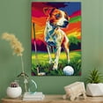 thumbnail image 3 of Russell Terrier Dog Playing Golf Canvas Canvas – Vintage Style Russell Terrier Dog Art for Golf Fans, Great Gift for Dog Owners, 3 of 5