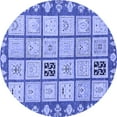 thumbnail image 1 of Ahgly Company Machine Washable Indoor Round Abstract Blue Modern Area Rugs, 8' Round, 1 of 4