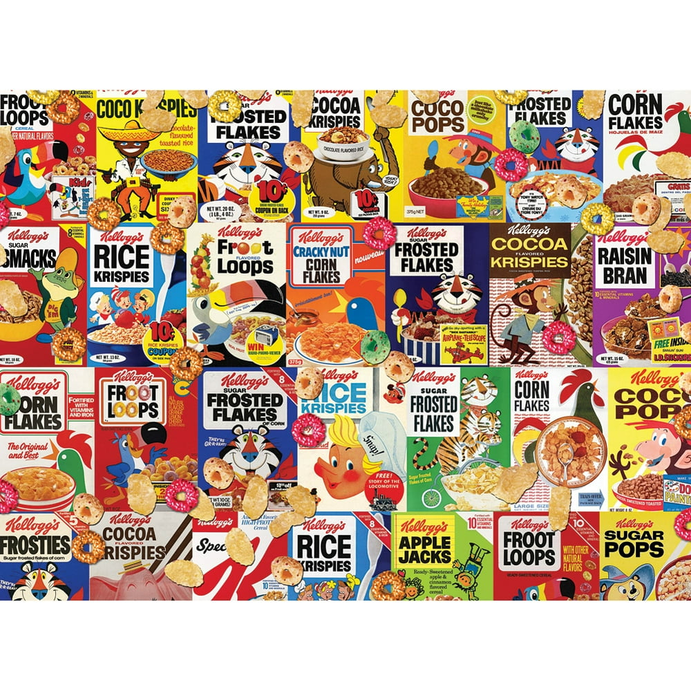 Kellogg's Retro Cereal Boxes 1000 Piece Puzzle Vegetable & Soy Based