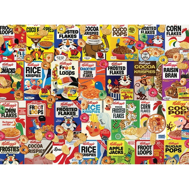 Kellogg's Retro Cereal Boxes 1000 Piece Puzzle - Vegetable & Soy Based Ink - Walmart.com