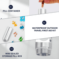 thumbnail image 5 of Mini Sealed Storage Pill Box Pill Container Storage Box Stainless Steel Waterproof Outdoor Travel Kit (Small),1 x Pill container,Silver, 5 of 8