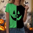 thumbnail image 6 of Godom Halloween Shirts for Women Graphic Letter Print T Shirt Short Sleeve Tees Tops, 6 of 7